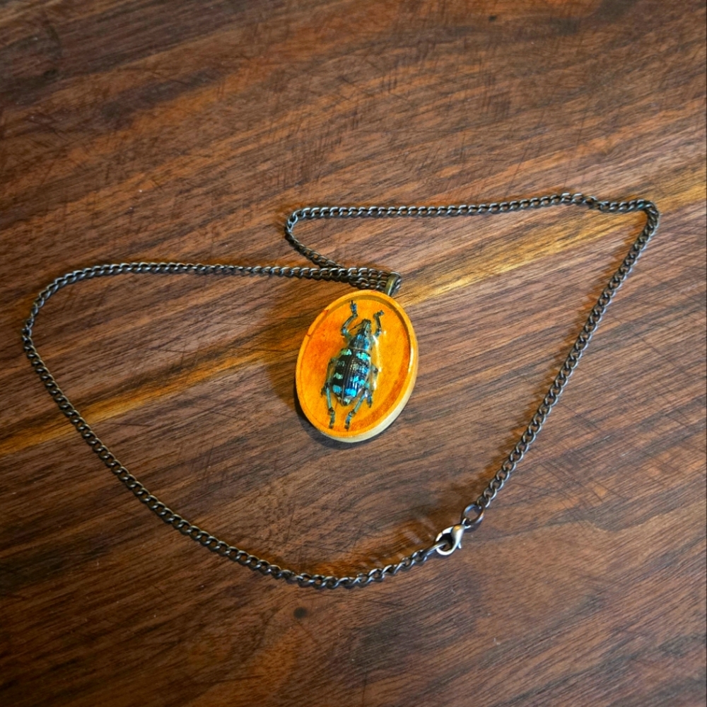 Handmade Beetle Necklace